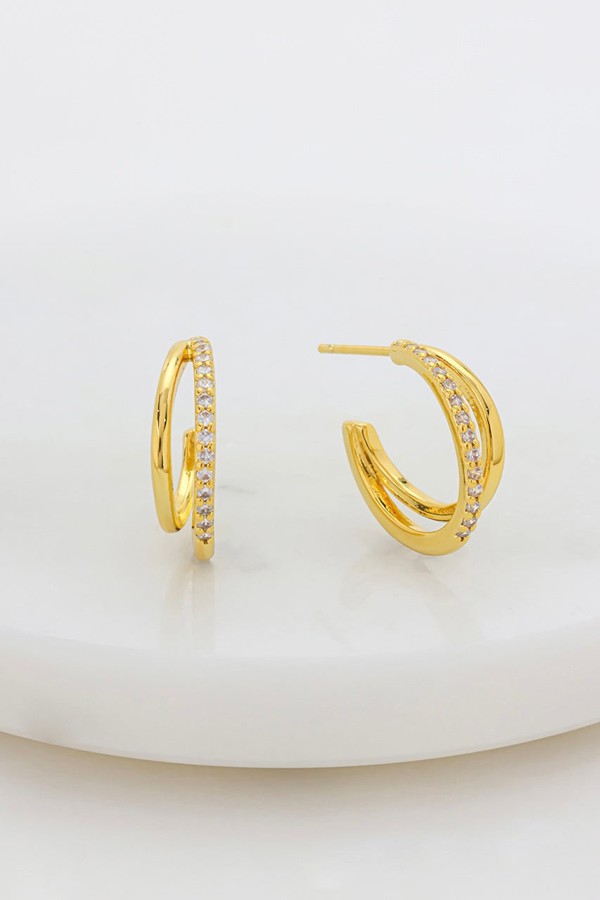 ~ Zafino Celeste Hoop Earring - Gold/Crystal