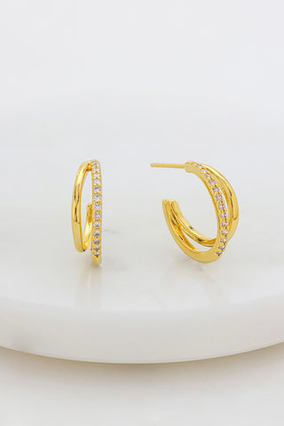 ~ Zafino Celeste Hoop Earring - Gold/Crystal