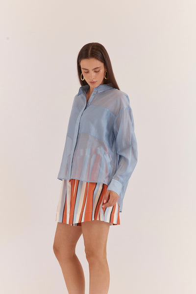 Val Oversized Shirt - Pale Blue
