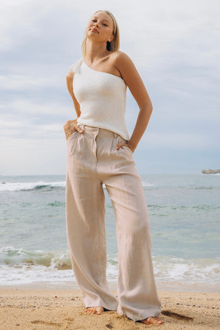 Aaliyah Linen Pant - Oatmeal
