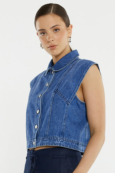 Christian Denim Vest - Classic Blue