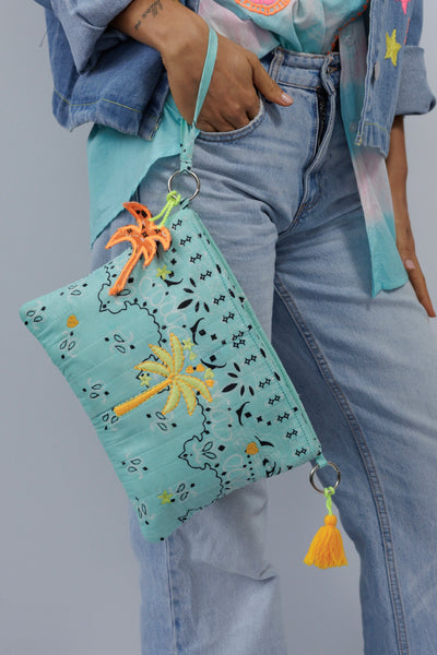 ~ Zoda Cotton Bag -  Aqua