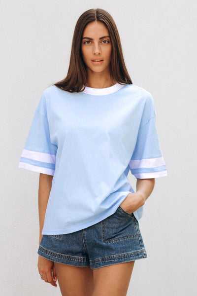 Alisa Tee - Blue/Cream