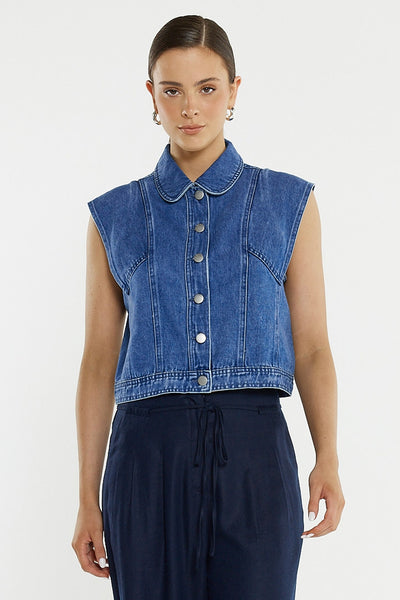 Christian Denim Vest - Classic Blue