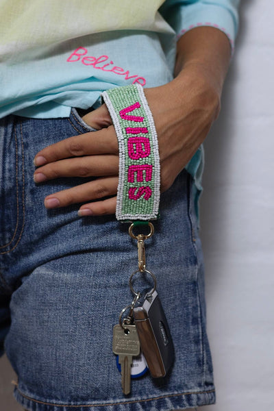 ~ Zoda Beaded Keychain - Good Vibes