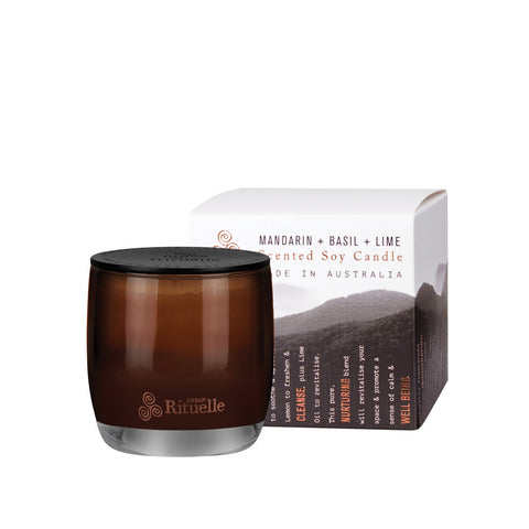 ~ Urban Rituelle Equilibrium Scented Soy Candle - Mandarin, Basil & Lime