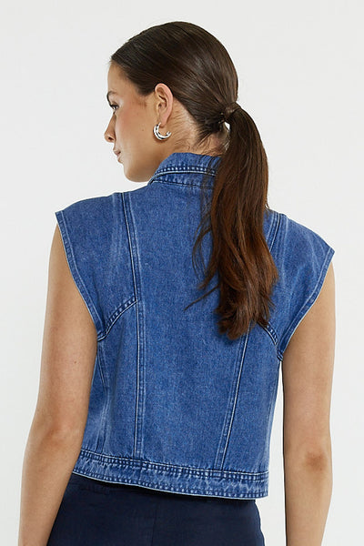Christian Denim Vest - Classic Blue
