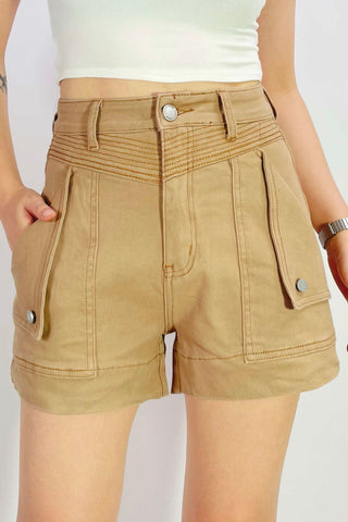 Abbie Grace Contrast Stitch Short - Brown
