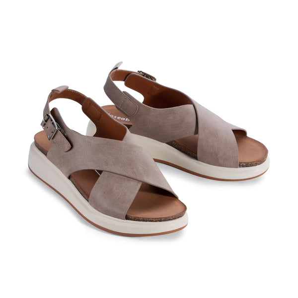 ~ LOS CABOS Cartage Cross Strap Sandal - Taupe