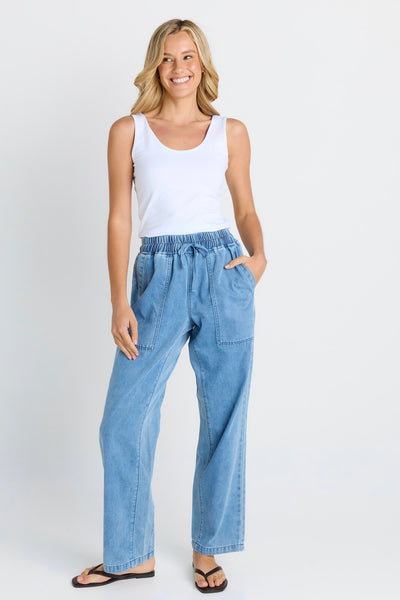 Quinn Cotton Jogger - Blue Medium