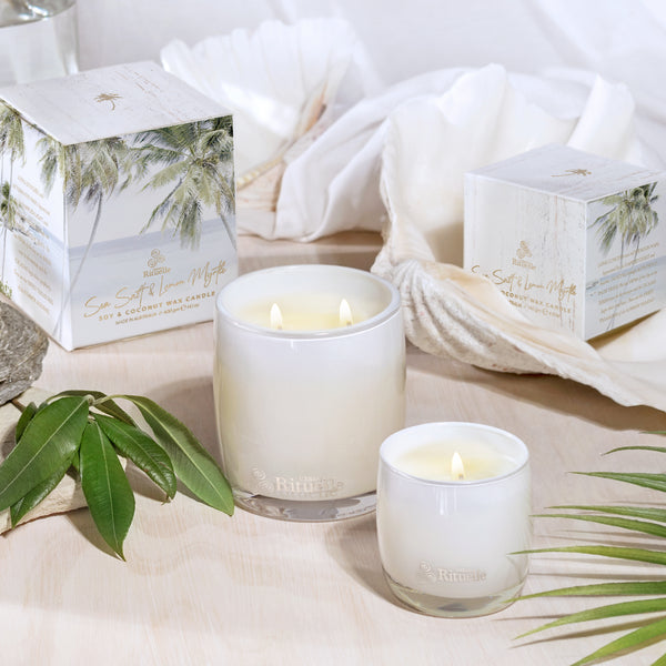 ~ Urban Rituelle Summer Holiday Scented Soy Candle - Sea Salt & Lemon Myrtle