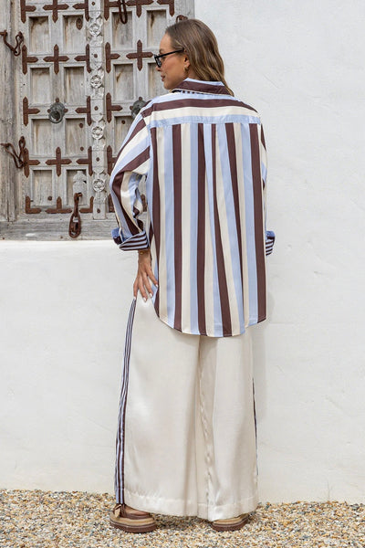Portofino Pearl Stripe Pant - Cream