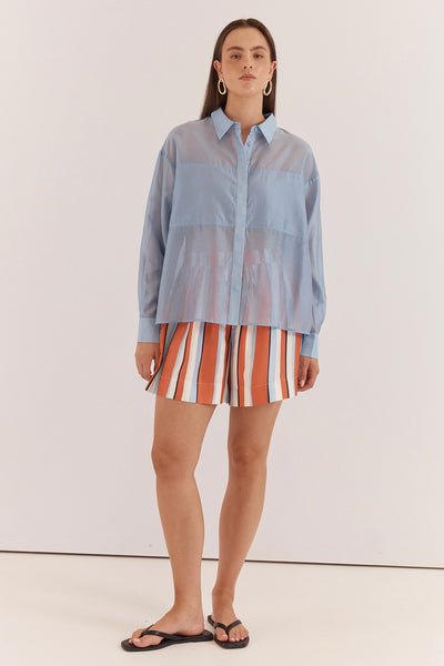 Val Oversized Shirt - Pale Blue