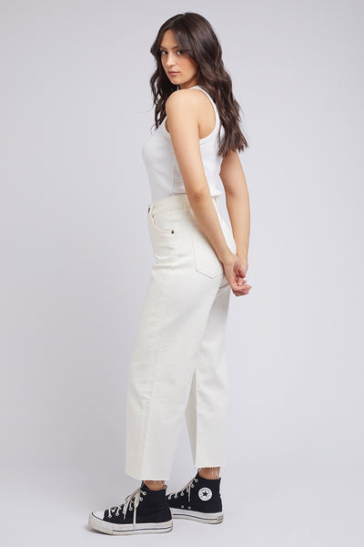 Charlie High Rise Wide Leg Jean - Vintage White