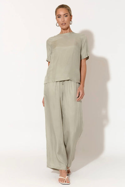 Arden Cupro Top - Sage Green