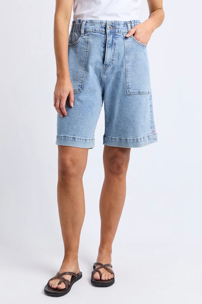 Atlas Long Denim Short - Mid Blue Wash