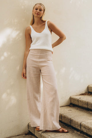 Aaliya Boucle Knit Tank - White