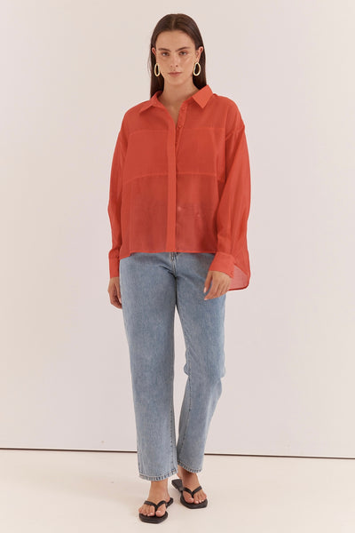 Val Oversized Shirt - Burnt Orange