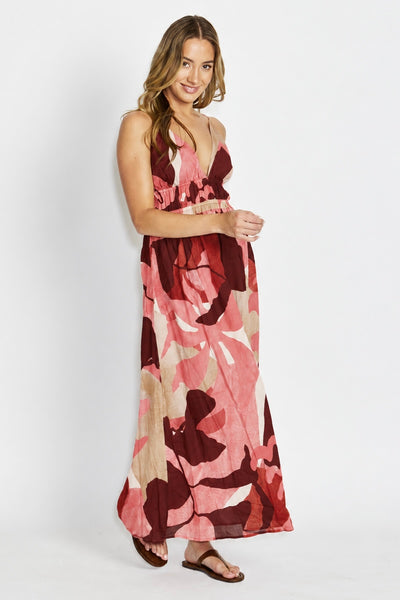 Leah Dress - Berry Abstract