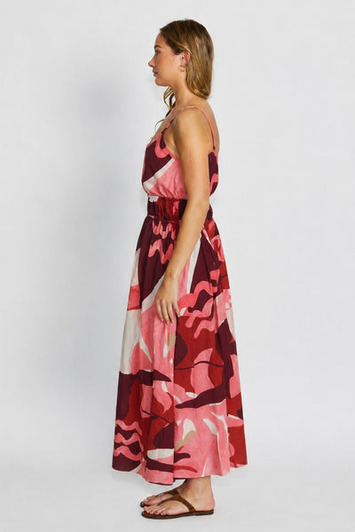 Leah Dress - Berry Abstract