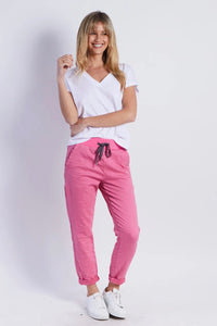 Riley Denim Jogger - Pink