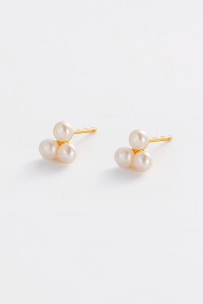 ~ Zafino Luna Pearl Stud - Gold