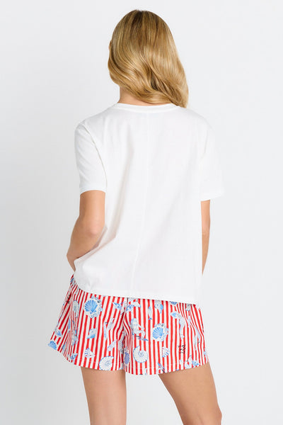 Ellia Crew Tee - Sun, Sea, Love Print