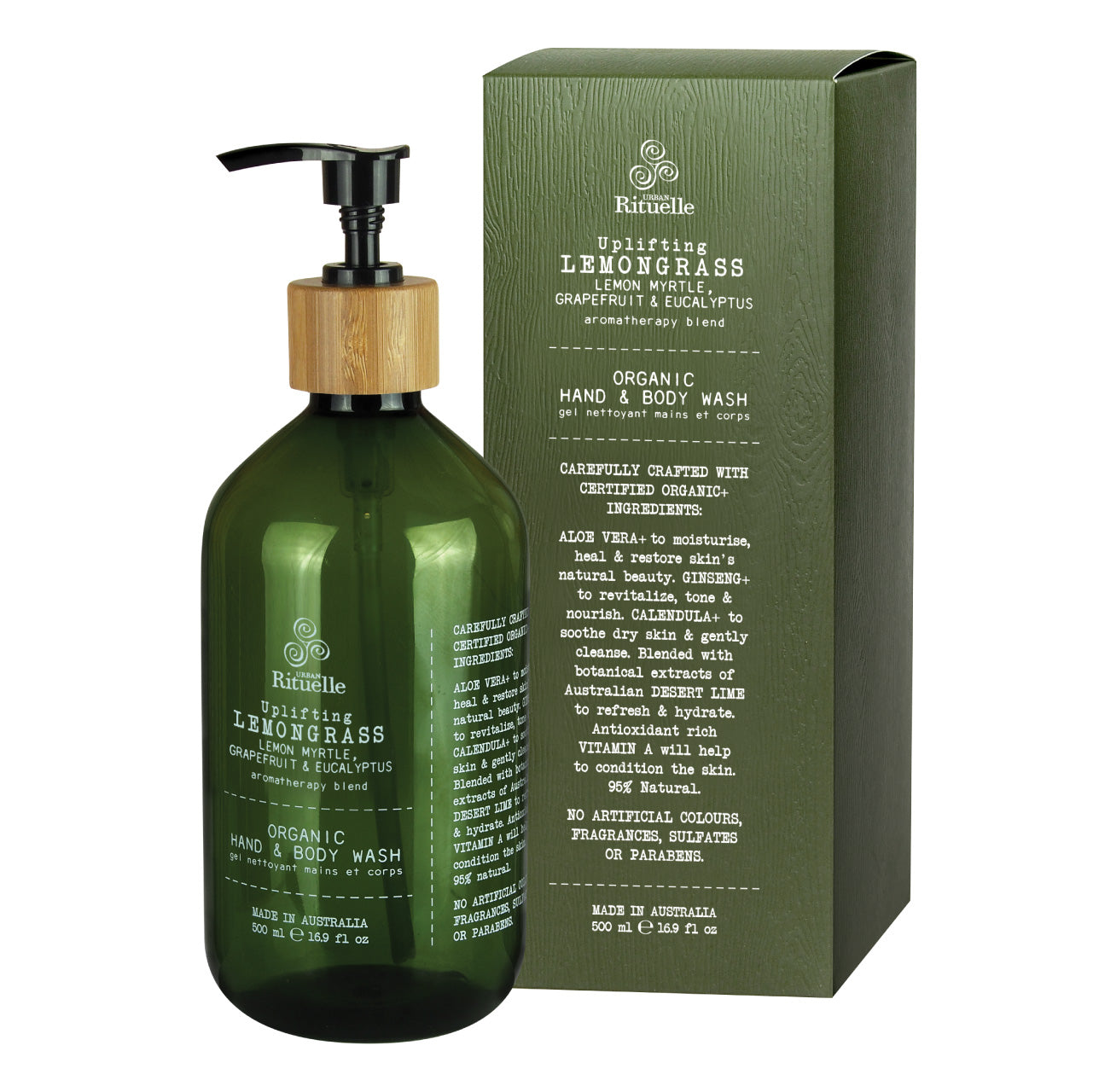 ~ Urban Rituelle Flourish Organics Organic Hand & Body Wash - Lemongrass, Lemon Myrtle, Grapefruit & Eucalyptus