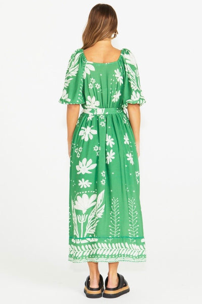 Lyndel Dress - Green Floral