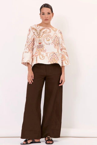 Phoenix Linen Top - Print