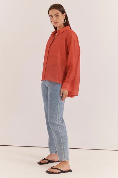 Val Oversized Shirt - Burnt Orange