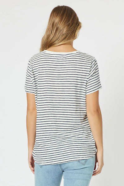 Scout Stripe Tee - Marine/White