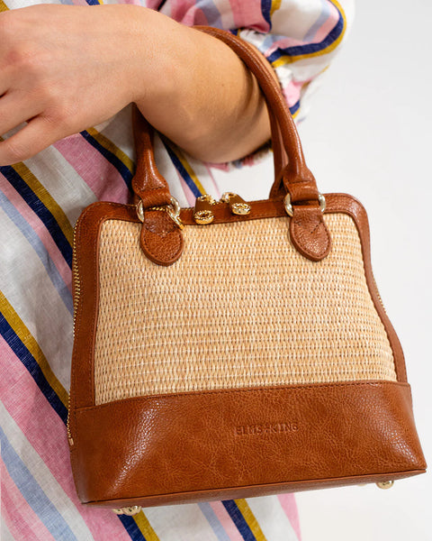 ~ ELMS+KING Fairfax Top Grip - Tan Pebble/ Natural Weave