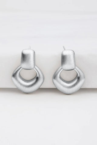 ~ Zafino Nova Brushed Earring - Brushed Silver