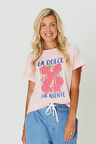 Lana Vintage Tee - Pink Pomegranate