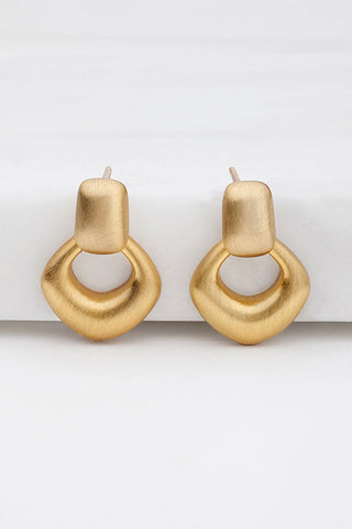 ~ Zafino Nova Brushed Earring - Brushed Gold