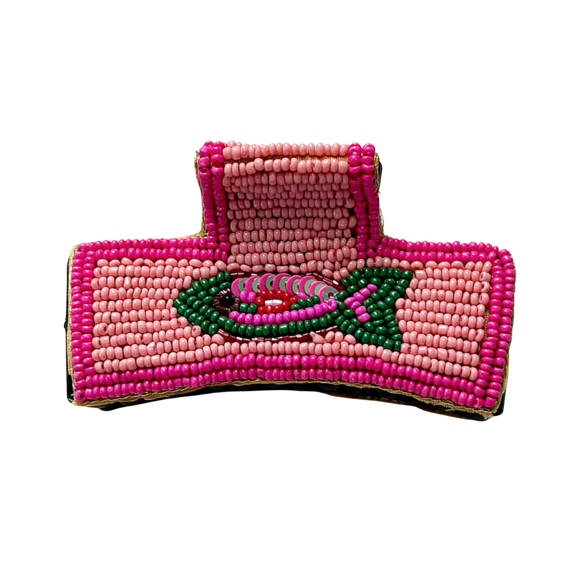 ~ Zoda Beaded Hair Clip - Pink