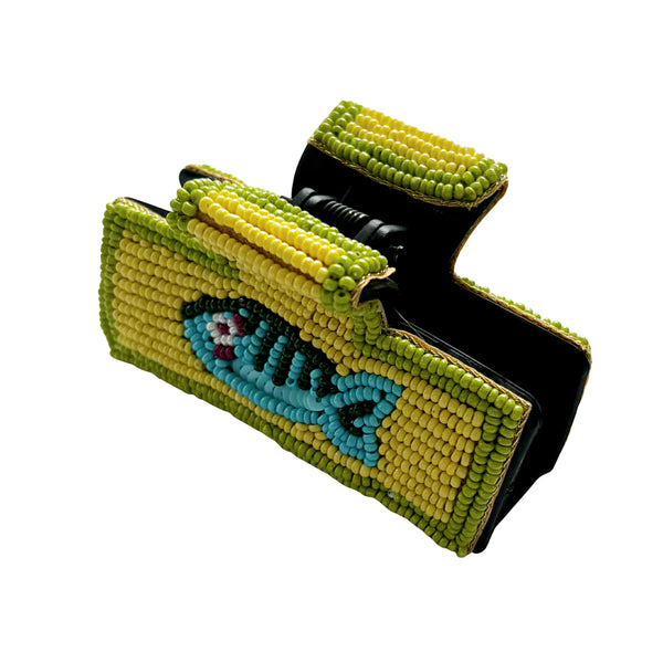 ~ Zoda Beaded Hair Clip - Green