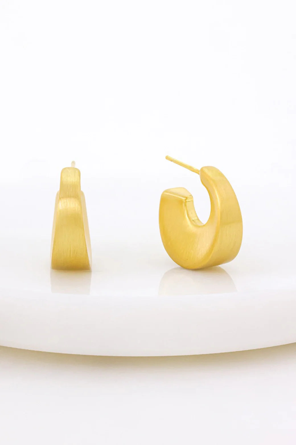 ~ Zafino Harper Brushed Hoop Earring - Brushed Gold