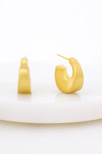 ~ Zafino Harper Brushed Hoop Earring - Brushed Gold