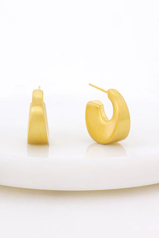 ~ Zafino Harper Brushed Hoop Earring - Brushed Gold