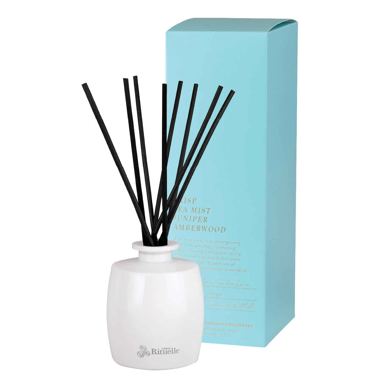 ~ Urban Rituelle Apotheca Fragrance Diffuser Set - Crisp Sea Mist, Juniper & Amberwood