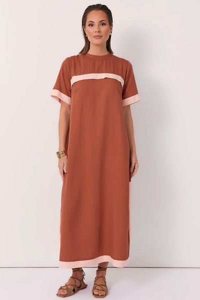 Sienna Short Sleeve Maxi Dress - Tan