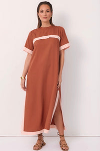 Sienna Short Sleeve Maxi Dress - Tan