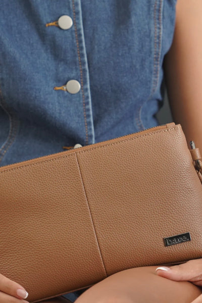 ~ BARE Fifi Clutch - Camel Pebble