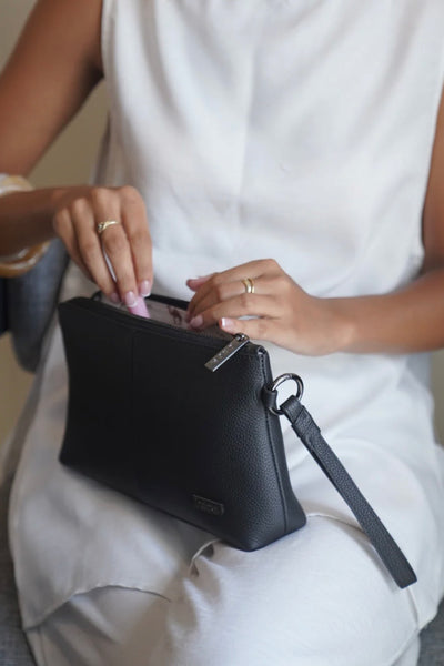 ~ BARE Fifi Clutch - Black Pebble