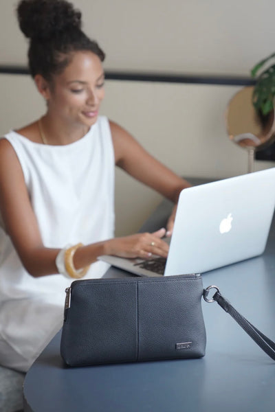 ~ BARE Fifi Clutch - Black Pebble