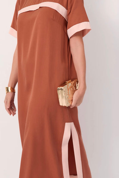 Sienna Short Sleeve Maxi Dress - Tan