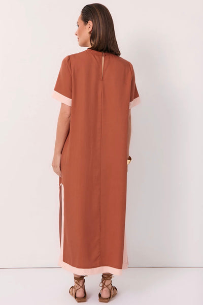 Sienna Short Sleeve Maxi Dress - Tan