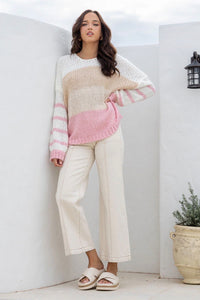 Neopolitan Knit - Pink/Beige